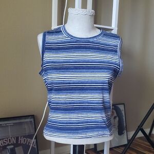 Blue Asphalt Navy and White Striped Tank Top